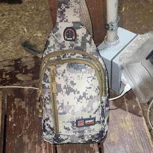 Sporto Digital Camo Sling Bag - Beige and Gray
